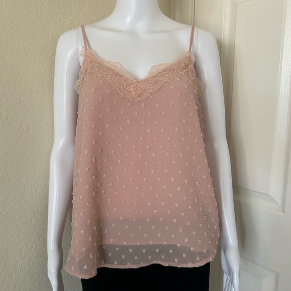 SO Swiss Dot Chiffon Lace Camisole top in Blush and Black - medium - Picture 2 of 10